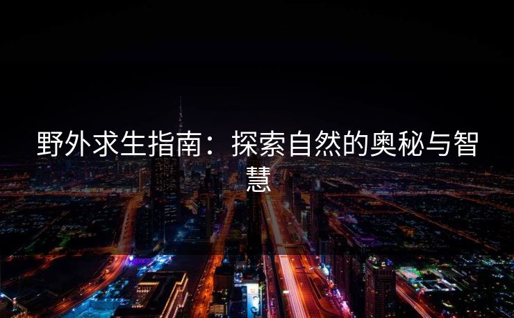 野外求生指南：探索自然的奥秘与智慧
