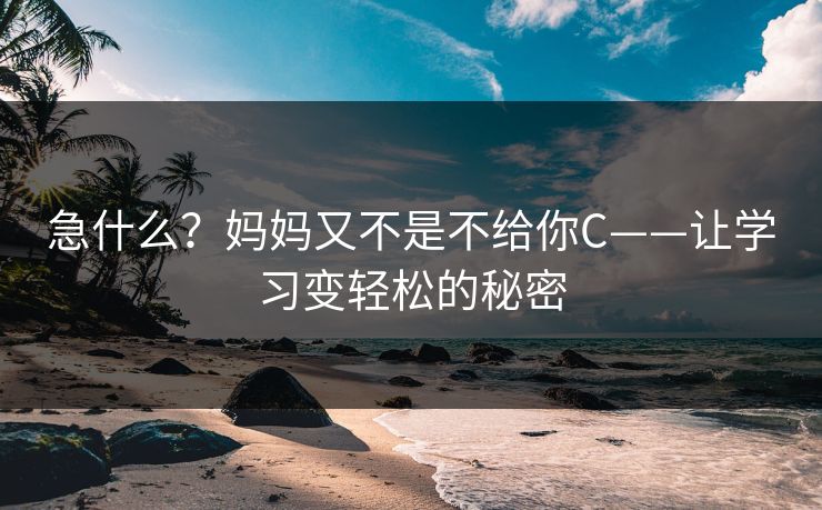 急什么？妈妈又不是不给你C——让学习变轻松的秘密